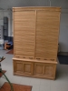 Bureau met rolluik in eikenhout rolluik terug laten werken.